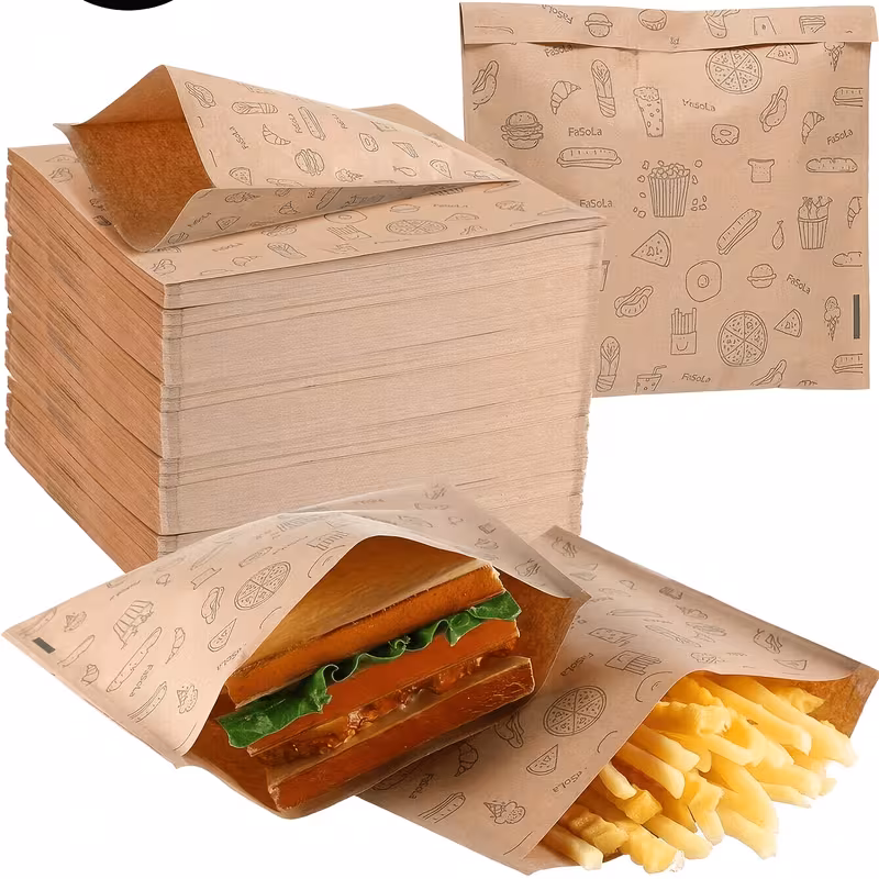 Greaseproof Paper Food Bags – Kraft
